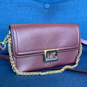 Michael Kors Sonia Medium Leather Shoulder Bag Merlot